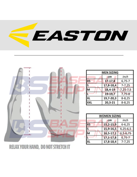 Luvas de taco de basebol Easton WALK-OFF ETHOS (adulto XL)