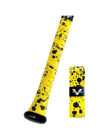 Omotávka rukojeti baseballové pálky Vulcan V175 - ŽLUTÁ SPLATTER (1,75 mm)