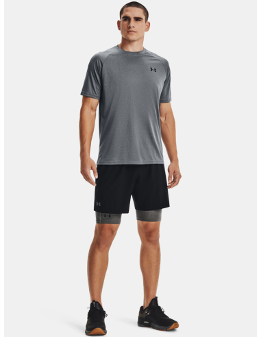 HeatGear® Pocket Long Shorts Carbon Heather / Svart för herrar