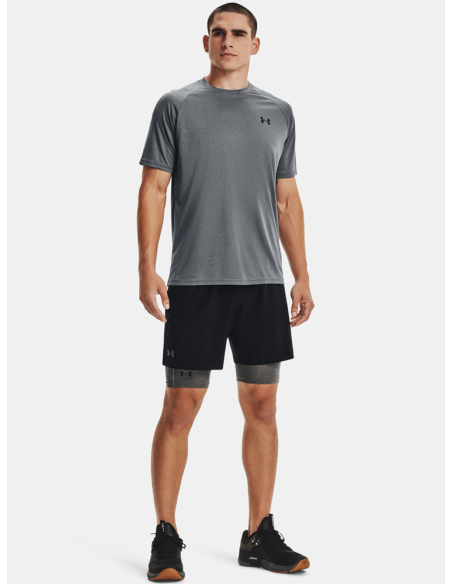 HeatGear® Pocket Long Shorts til mænd Carbon Heather / Sort