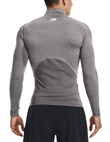 Hommes Under Armour ColdGear® Compression Mock Charcoal Light Heather