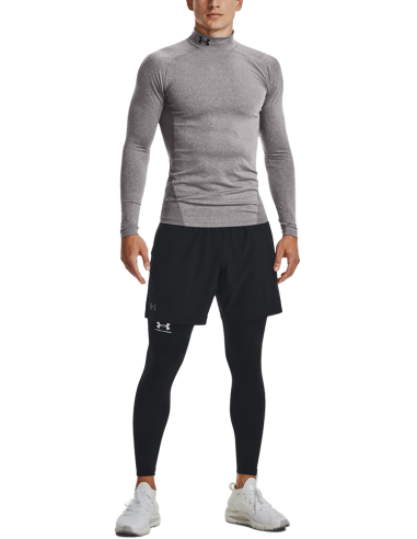 Pánské kompresní tričko Under Armour ColdGear® Compression Mock Charcoal Light Heather