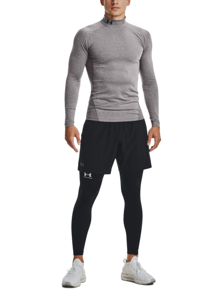 Pánské kompresní tričko Under Armour ColdGear® Compression Mock Charcoal Light Heather