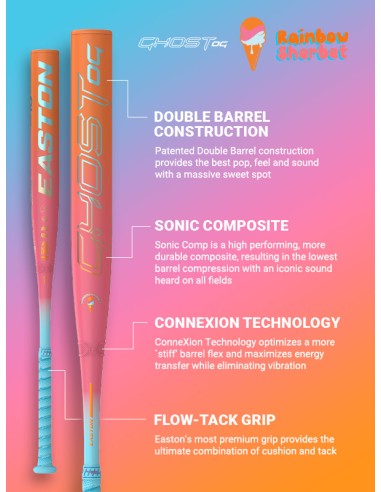 2026 Softball bat EASTON GHOST OG Rainbow Sherbert 34" (-10)