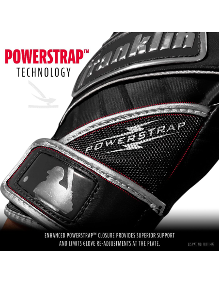 Slaghandskar för baseboll Franklin Powerstrap® - Svart XL