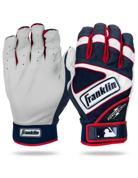 Rukavice za udaranje za bejzbol Franklin Powerstrap® - tamnoplave/crvena S