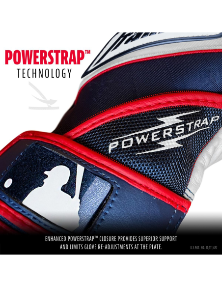 Slaghandskar för baseboll Franklin Powerstrap® - Marin/Röd L