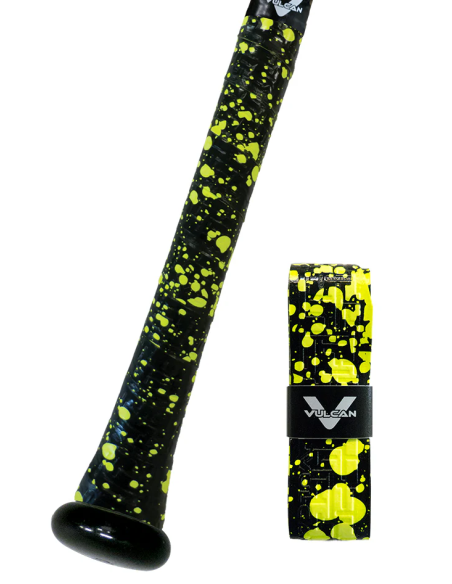 Traka za dršku bejzbolske palice Vulcan V100 - Fluorescentno žuta SPLATTER (1,00 mm)
