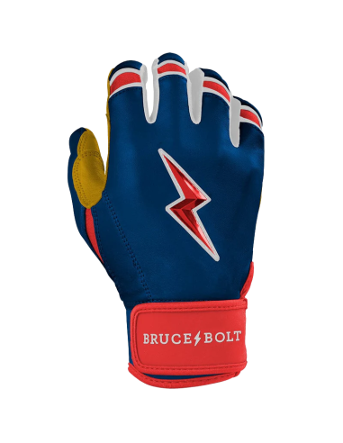 BRUCE BOLT Patriot Series Short Cuff Batting Gloves - Fourth of July USA - M