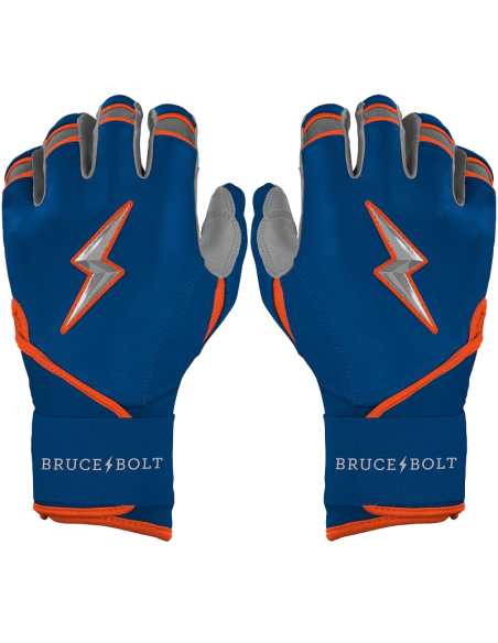 BRUCE BOLT Brandon Nimmo Signature Series Long Cuff Batting Gloves - Niebieskie - L