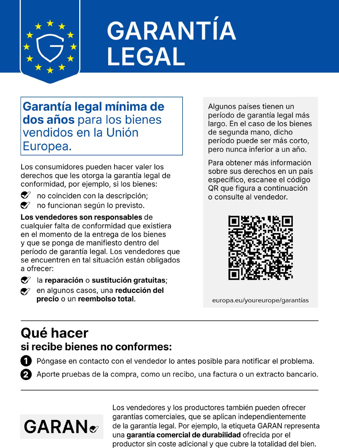 Garantía legal de los bienes