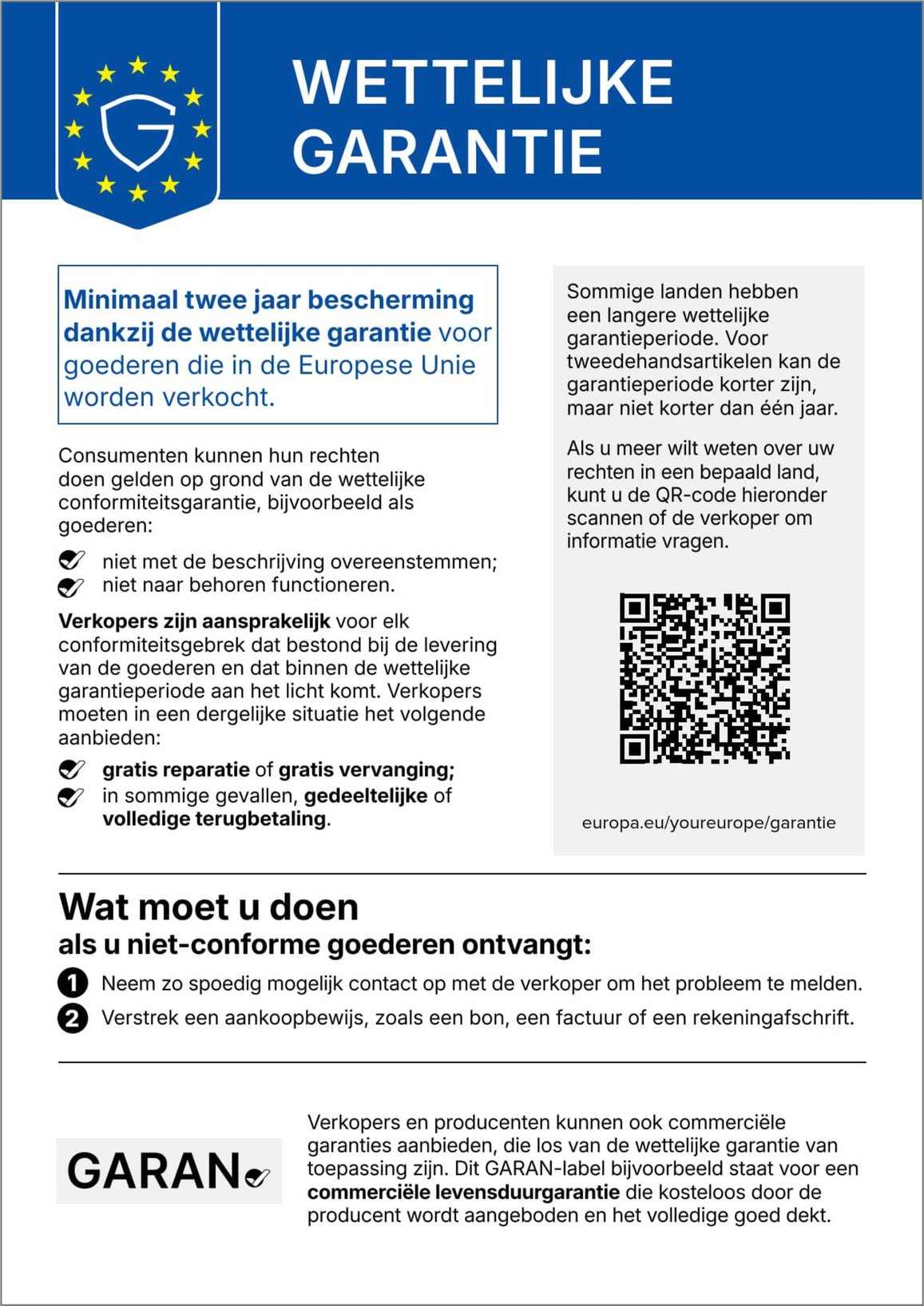 Wettelijke garantie op goederen