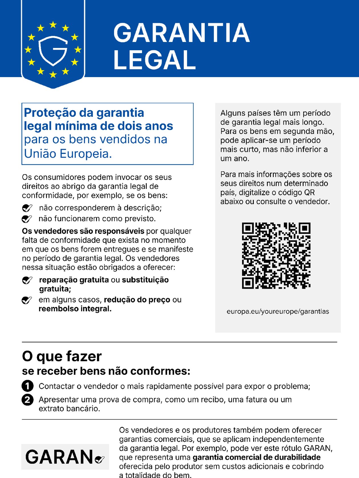 Garantia legal dos bens