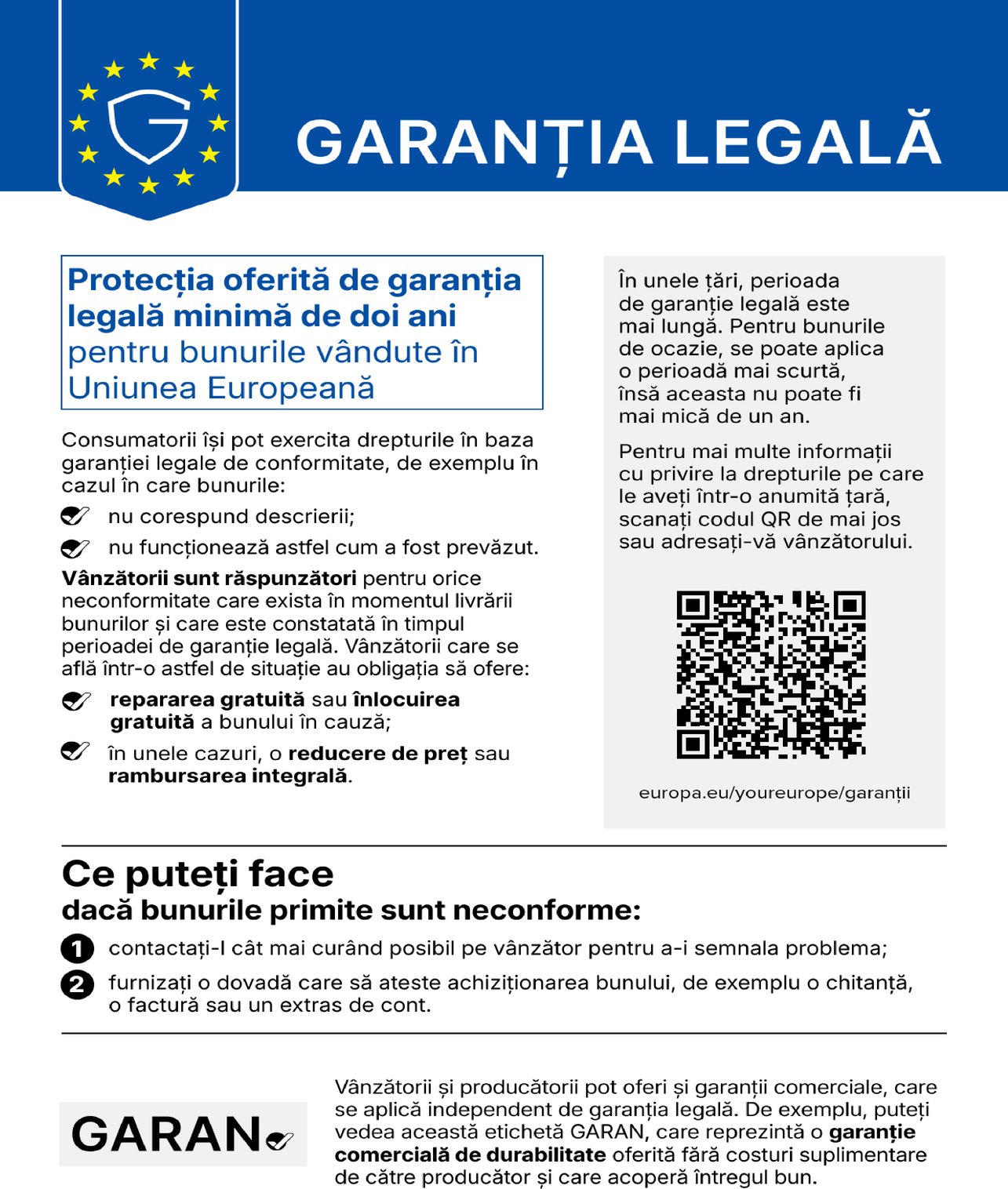 Garanția legală pentru bunuri