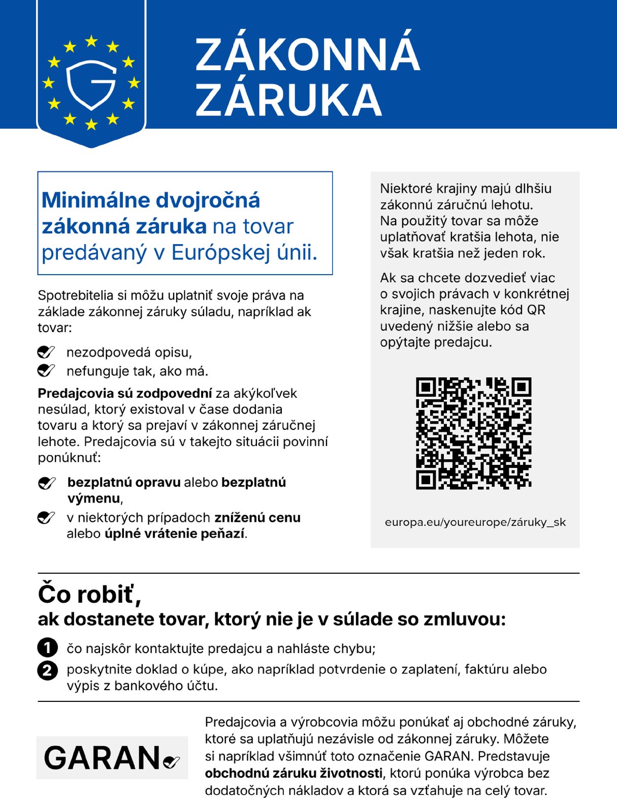 Zákonná záruka na tovar